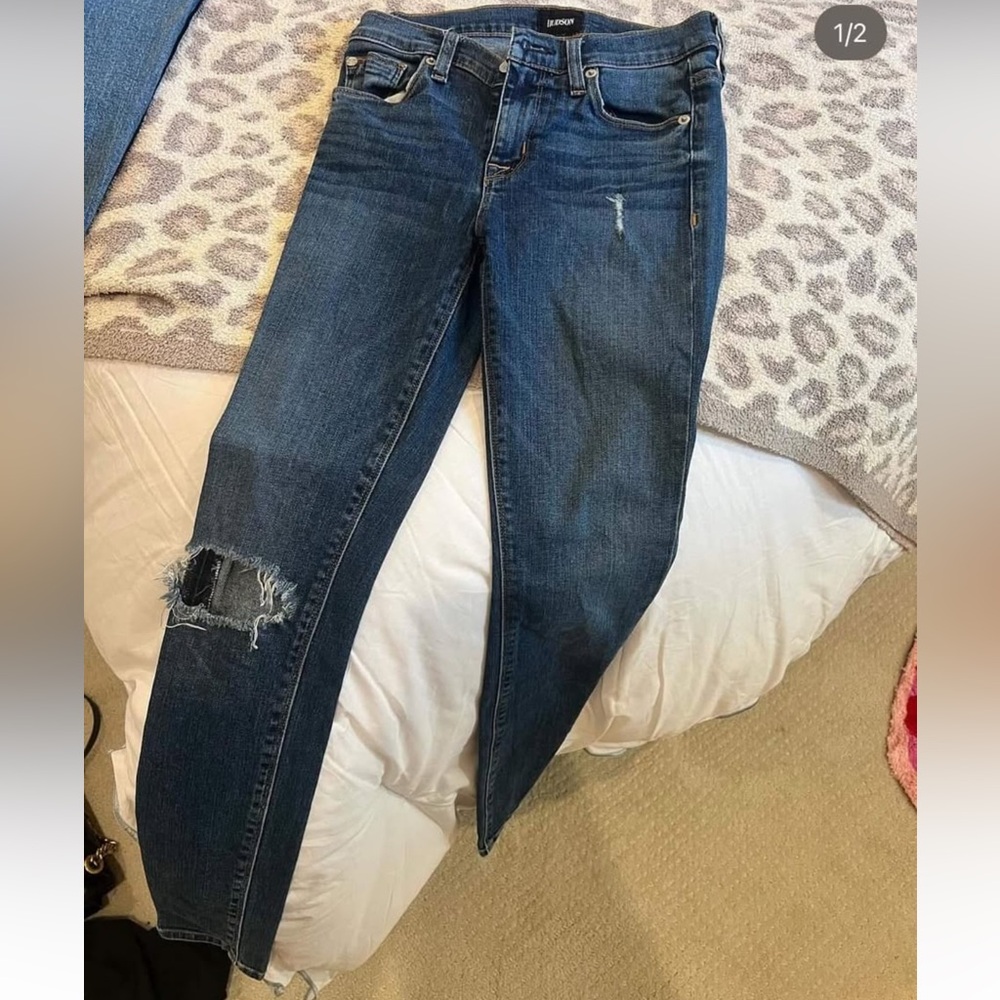 Hudson Jeans Dark Blue Distressed Skinny Jeans